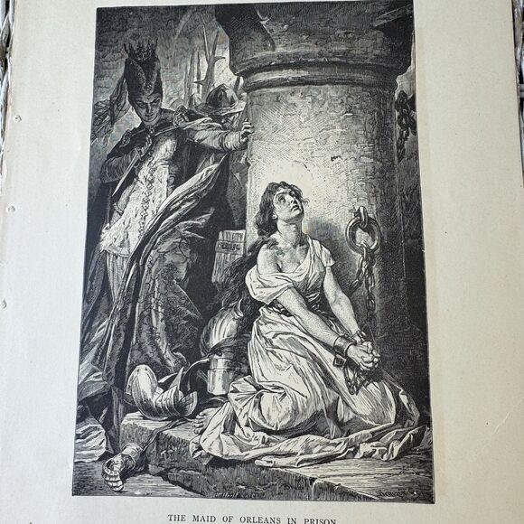 Maid Of Orleans Joan Of Arc 1882 Antique Engraving Print 8x11 - Picture 2 of 5